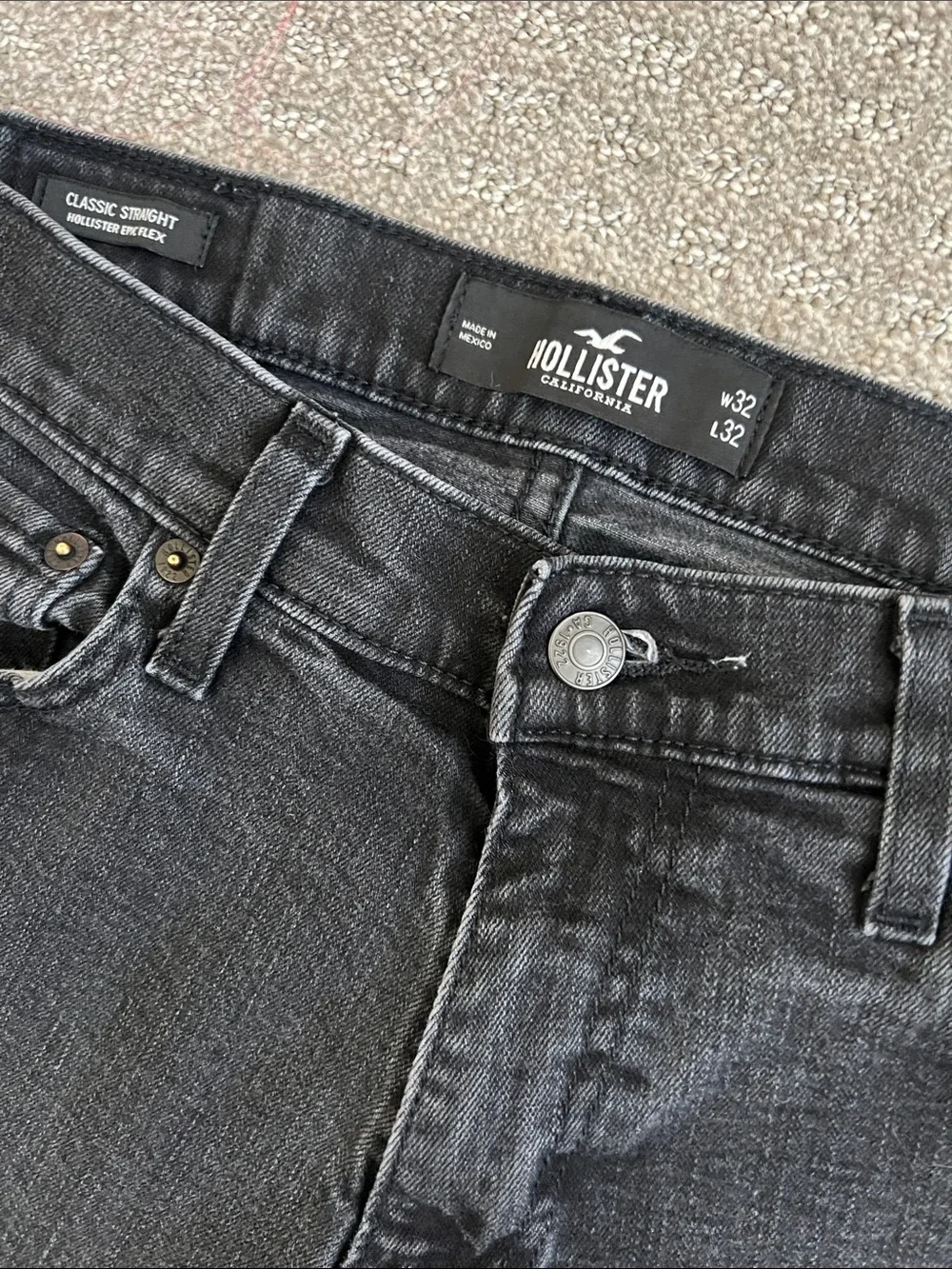 Hollister Classic Straight Black Jeans Mens 32 x 32